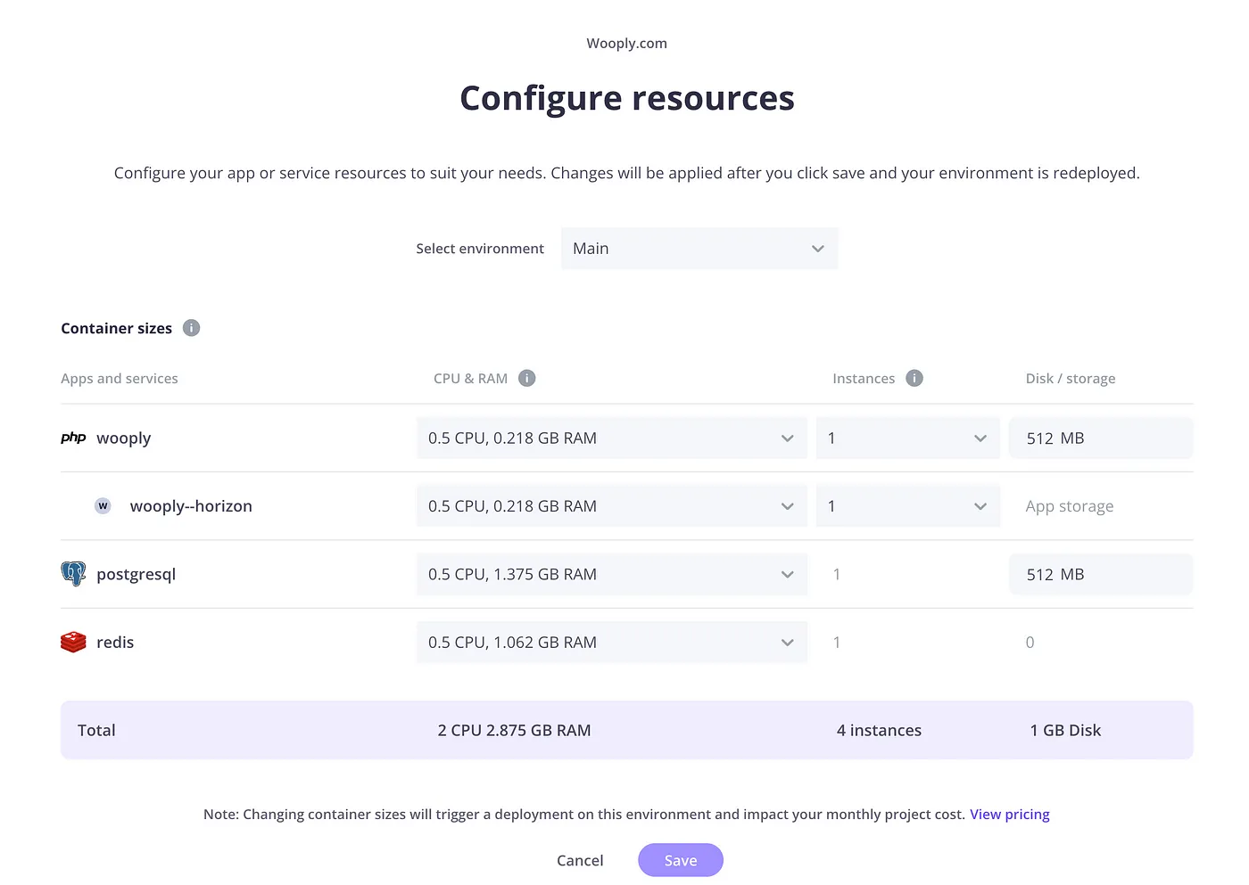 Scaling resources