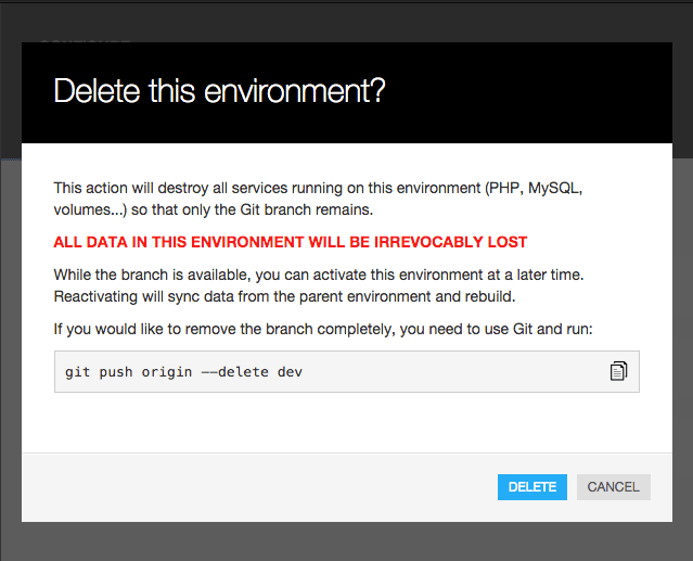 Disable Environment